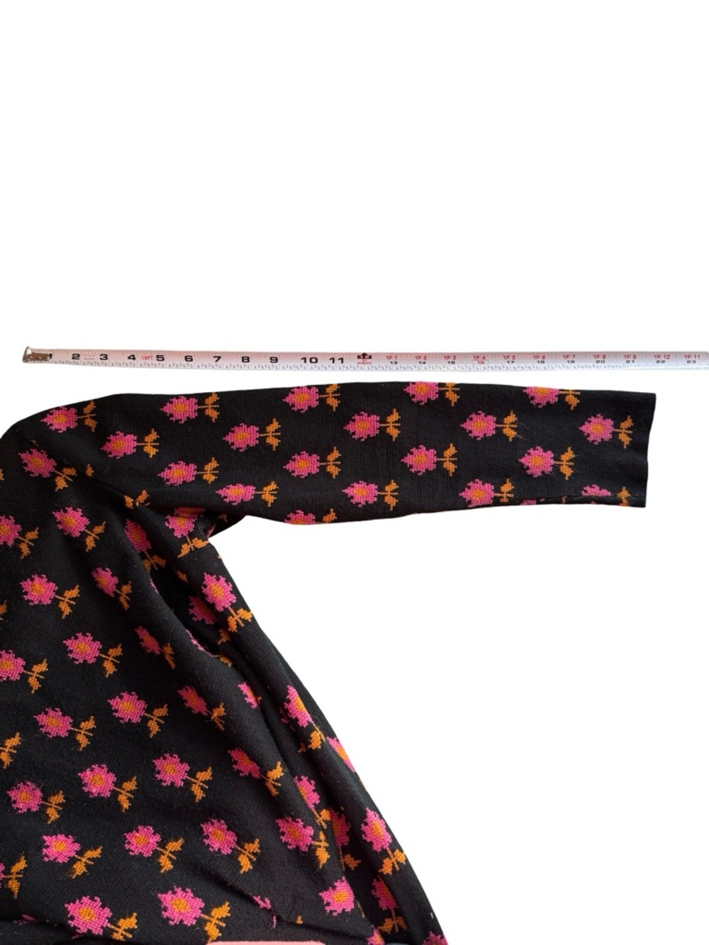 Vintage Johnathan Martin Black Floral Knit Dress with Pink & Gold Pattern Size S - Picture 6 of 16